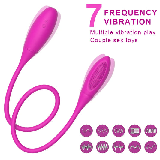 Vibromasseur Double Tête USB – Stimulation Clitoris & Point G | Sextoy Silencieux en Silicone pour Femme & Couple