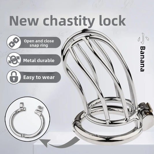 Cage de Chasteté Masculine – Modèle Banana Lock avec Tube Urétral