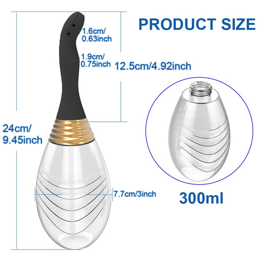 Douche Anale en Silicone - Lavement Intime Anti-Retour 300ml | Nettoyage Sécurisé et Hygiénique