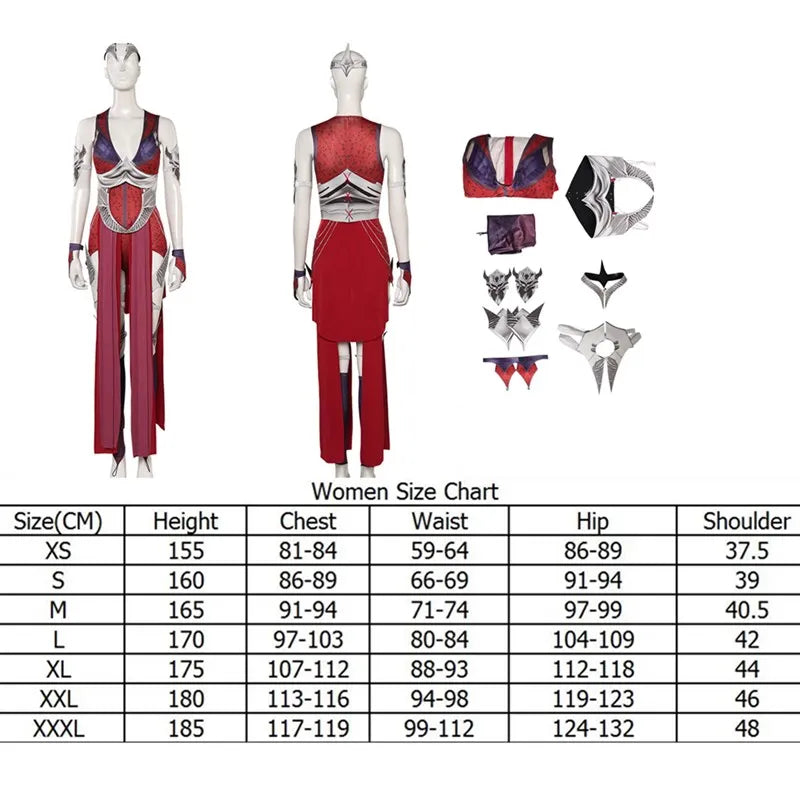 Cosplay Femme Nitara – Costume Complet Inspiré de Mortal Kombat | Jumpsuit + Masque + Gants | Déguisement Sexy & Événement Cosplay