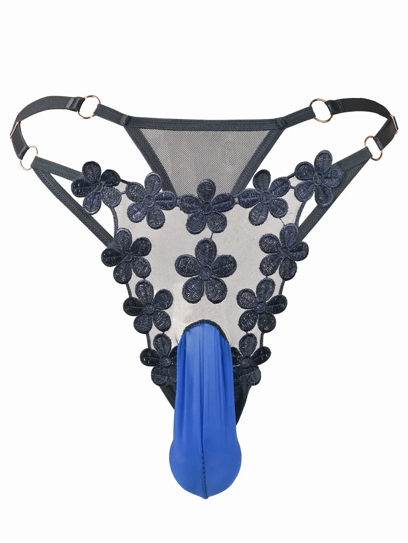 "Fleur d’Homme" – String tanga dentelle florale respirante pour homme