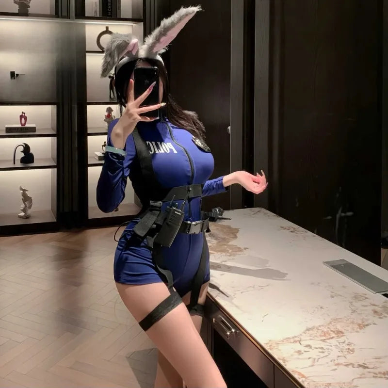 Ensemble Cosplay Sexy Policière – Grande Taille | Style Européen & Américain