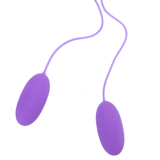 Double Œuf Vibrant USB – Contrôle Manuel – Massage Intime Clitoridien & Interne – Plaisir en Duo