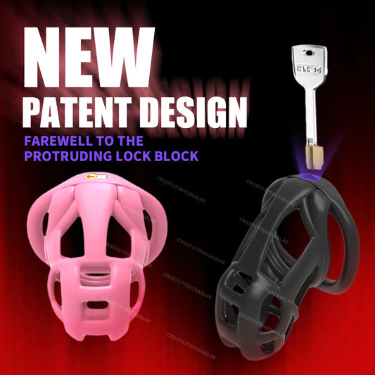 Cock Cage HESEKS – Dispositif de Chasteté Masculine avec Serrure Invisible et 4 Anneaux Ajustables | Design 3D Léger & Respirant