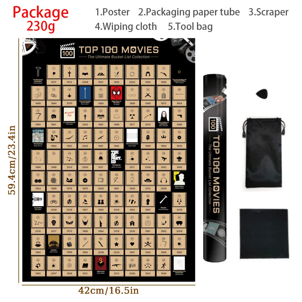 Poster à gratter « 100 idées de rendez-vous » – Défis romantiques et coquins à faire en couple