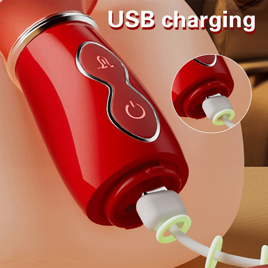 Stimulateur Licking Tongue 3-en-1 - Vibromasseur réaliste pour clitoris, seins et zones intimes