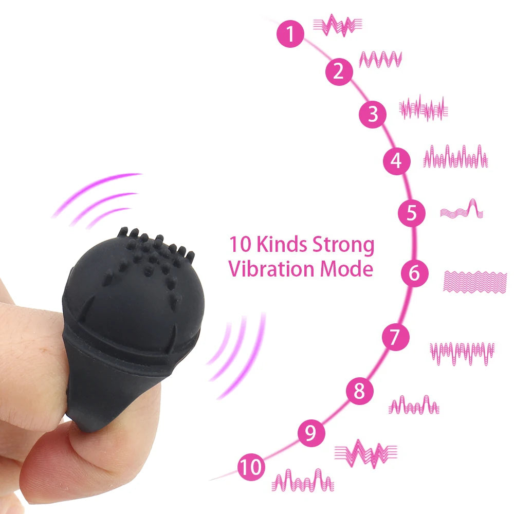 Vibromasseur de Doigt VATINE – 10 Modes de Vibration! Stimulez avec précision et intensité.