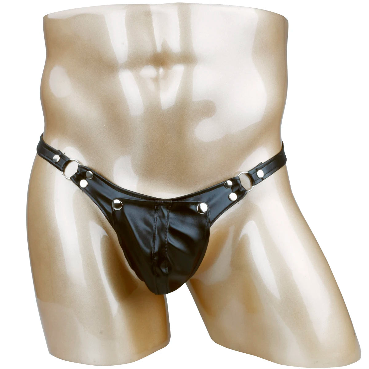 "Dark Hole" – String cuir ouvert pour homme, échancré et provocateur