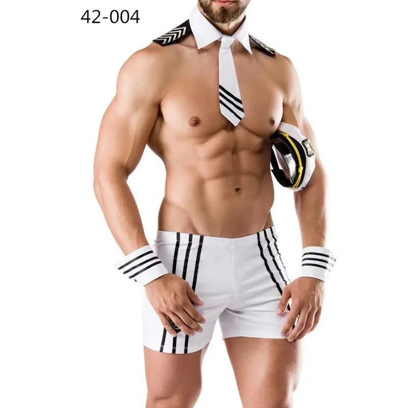 Costume Sexy Homme Multi-Métiers – Simili Cuir, Ensemble Roleplay 4 en 1