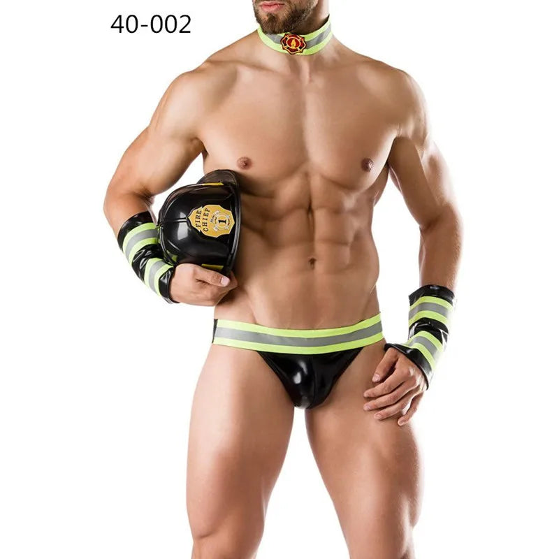 Costume Sexy Homme Multi-Métiers – Simili Cuir, Ensemble Roleplay 4 en 1