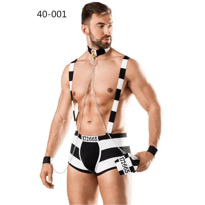 Costume Sexy Homme Multi-Métiers – Simili Cuir, Ensemble Roleplay 4 en 1