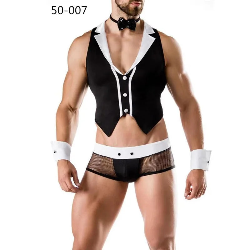 Costume Sexy Homme Multi-Métiers – Simili Cuir, Ensemble Roleplay 4 en 1