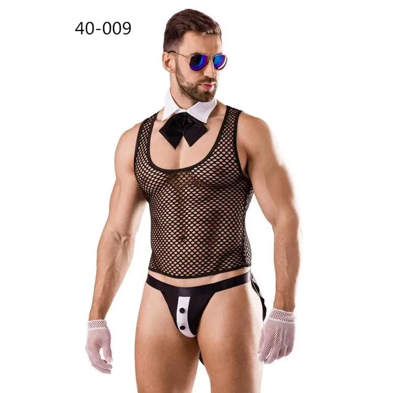 Costume Sexy Homme Multi-Métiers – Simili Cuir, Ensemble Roleplay 4 en 1