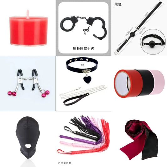 Accessoires SM & Cosplay Soft – Menottes, Bouche-balle, Cire, Masques, Cols & Plus | Kit Coquin Modulable