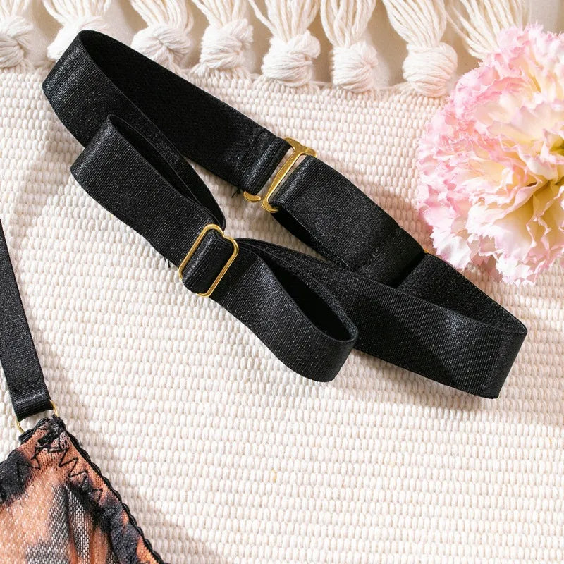 Ensemble Lingerie Léopard “Instinct Sauvage” – 6 pièces Push-Up, Bas & Accessoires