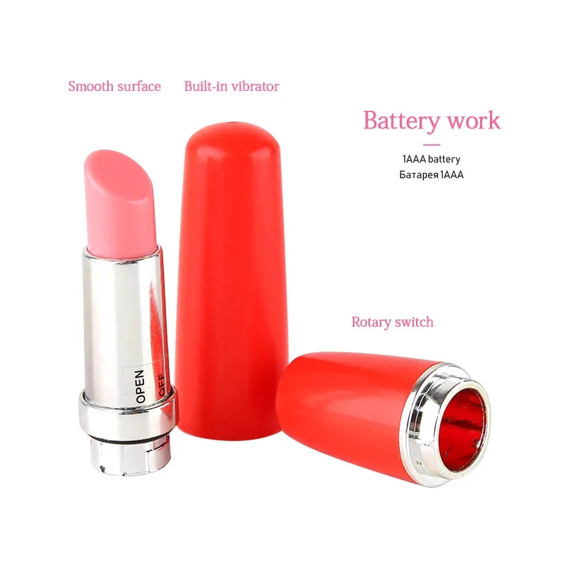 Vibromasseur Discret Forme Rouge à Lèvres – Mini Stimulateur Clitoridien G-Spot Silencieux | Bullet Vibrant Portatif pour Femme