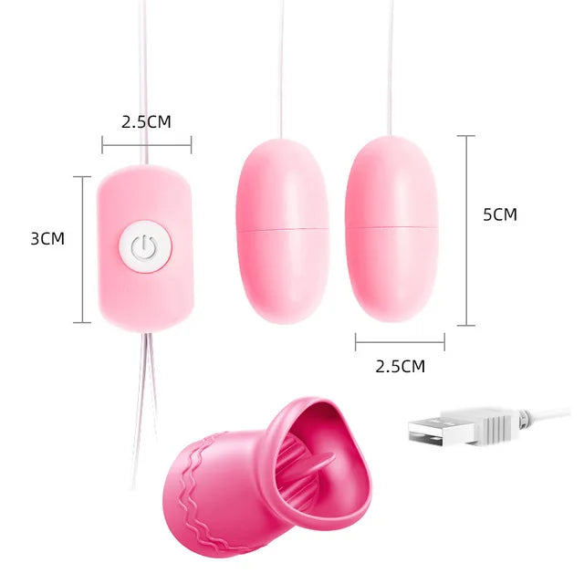 Œufs Vibrants USB Double – Stimulation Clitoridienne & Vaginale – Discret, Efficace et Waterproof