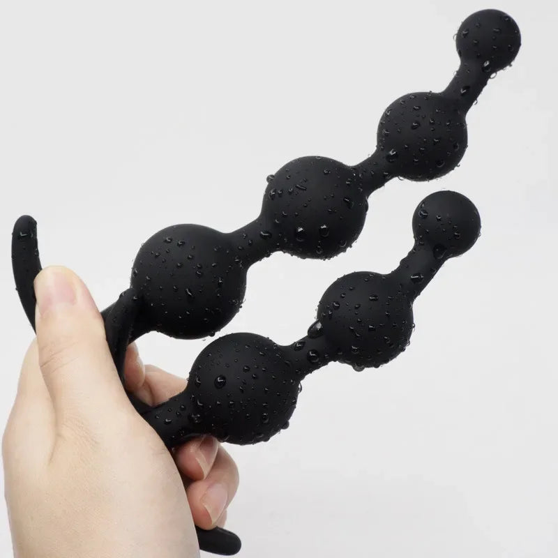 Chaîne Anale Silicone Médical – Perles Progressives Stimulantes G-Spot & Prostate | Plug Souple et Sécurisé pour Jeux Intimes Solo ou Duo