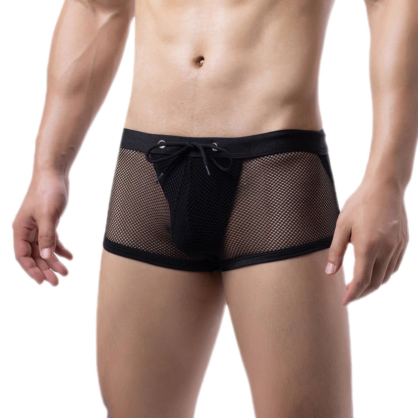 Boxer Jockstrap “Black Mesh” – Sous-vêtement Transparent Sexy pour Homme