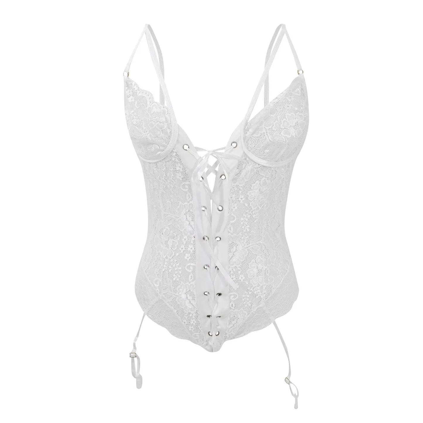 "Rouge Tentation" – Corset stringé à jarretelles avec fermeture frontale (taille plus disponible)