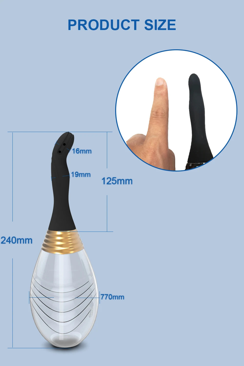 Douche Anale en Silicone - Lavement Intime Anti-Retour 300ml | Nettoyage Sécurisé et Hygiénique