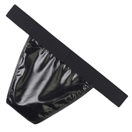 Slip "Dark Desire" – Sous-vêtement masculin en simili cuir, ceinture large et coupe U