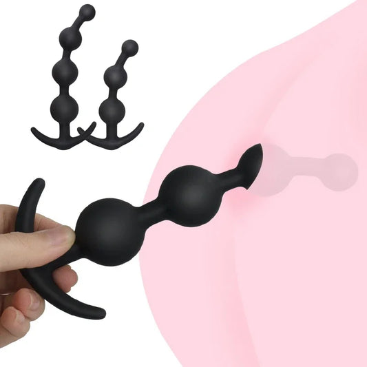 Chaîne Anale Silicone Médical – Perles Progressives Stimulantes G-Spot & Prostate | Plug Souple et Sécurisé pour Jeux Intimes Solo ou Duo