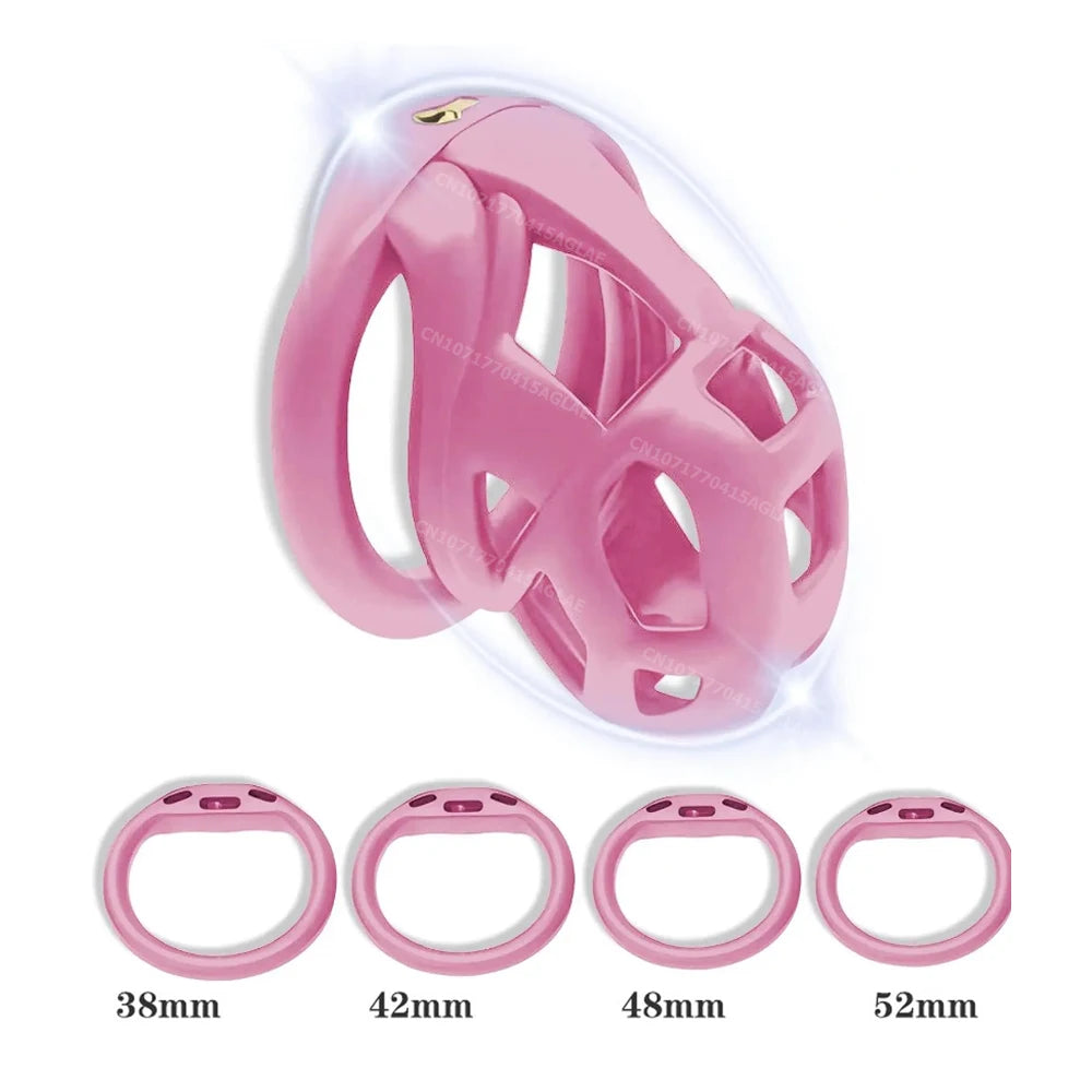 Cock Cage HESEKS – Dispositif de Chasteté Masculine avec Serrure Invisible et 4 Anneaux Ajustables | Design 3D Léger & Respirant