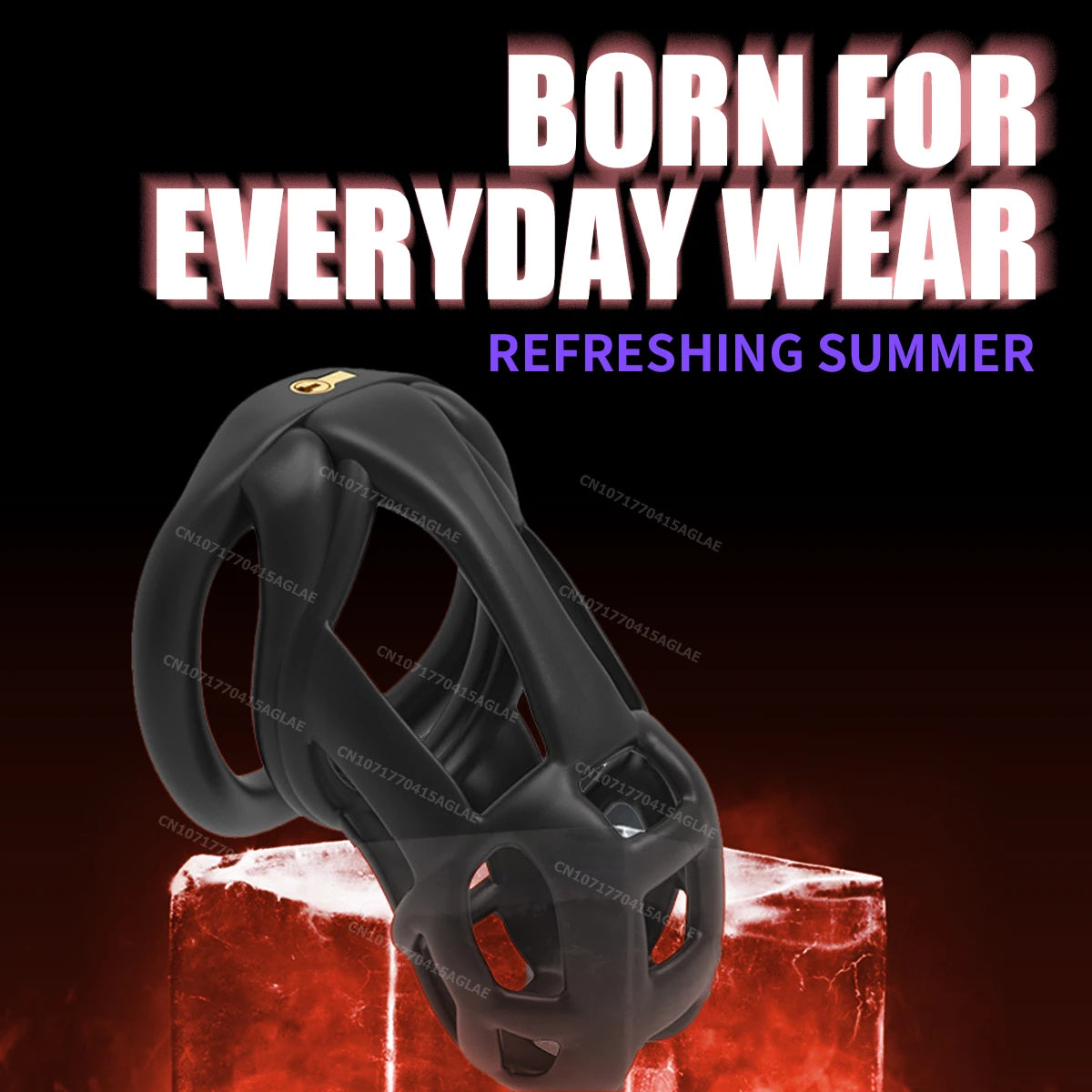 Cock Cage HESEKS – Dispositif de Chasteté Masculine avec Serrure Invisible et 4 Anneaux Ajustables | Design 3D Léger & Respirant