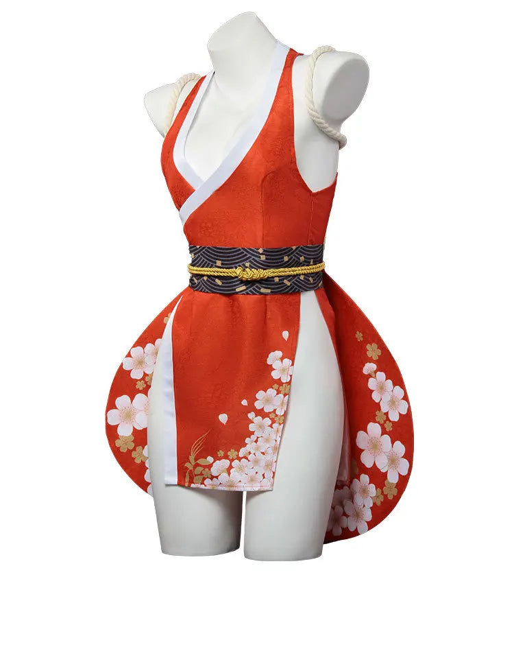 Cosplay Sexy Mai Shiranui – Costume Féminin Inspiré d'Anime | Déguisement Complet + Perruque | Fantaisie, Halloween, Roleplay Adulte