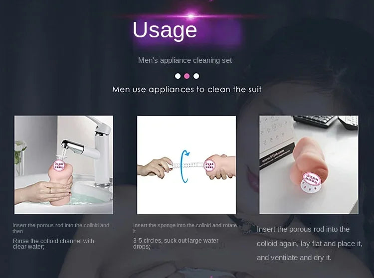 Bâton Nettoyant Profond - Accessoire Hygiénique pour Masturbateurs et Sextoys