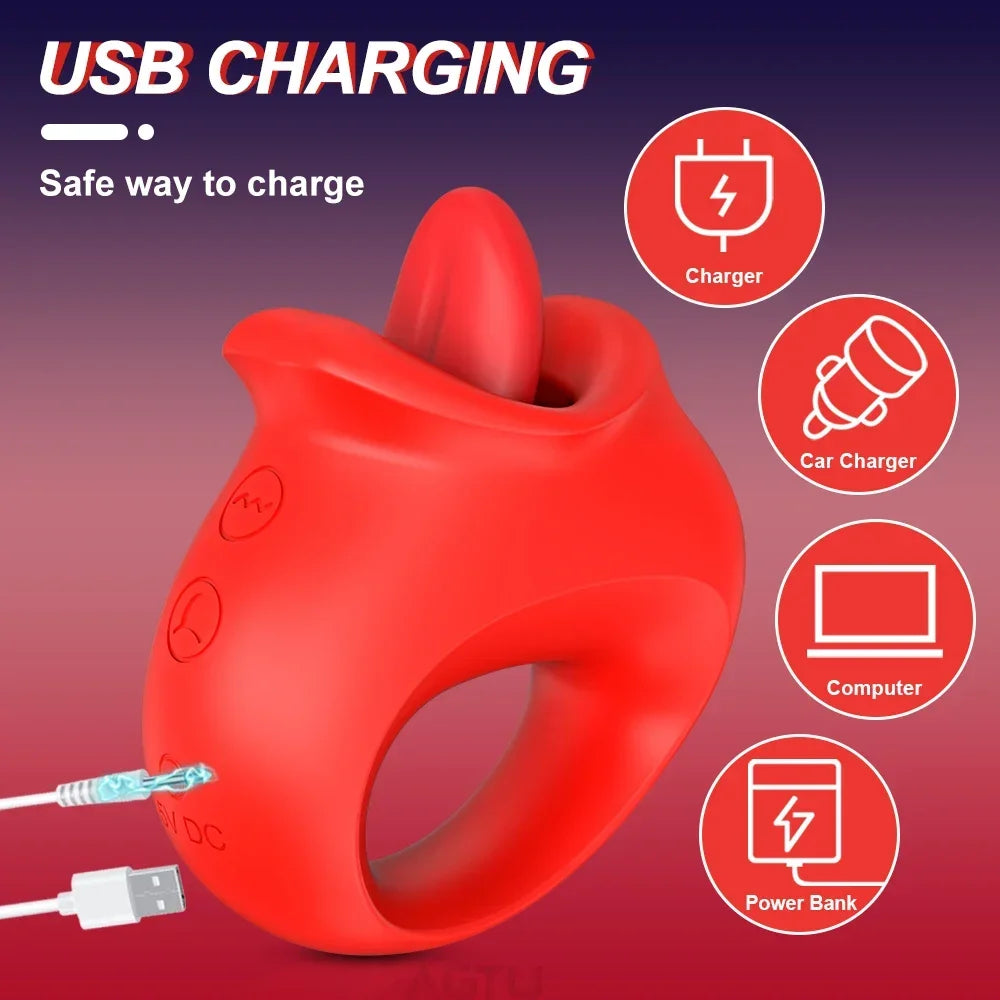 Stimulateur Clitoridien "Langue de Feu" – Vibration & Léchage | Télécommande Sans Fil