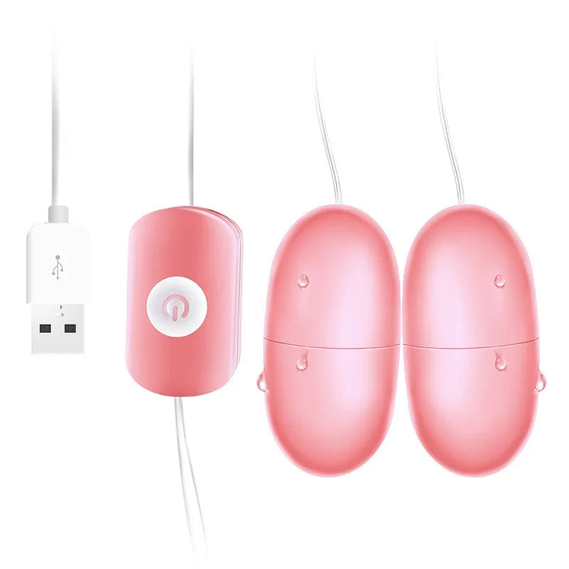 Œufs Vibrants USB Double – Stimulation Clitoridienne & Vaginale – Discret, Efficace et Waterproof