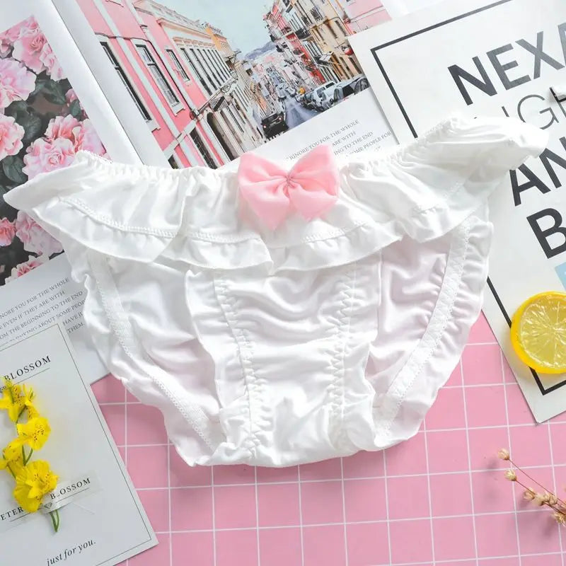 Culotte Cosplay “Sailor Ruffle” – Lingerie Sexy & Confortable, Détail Noeud Marin