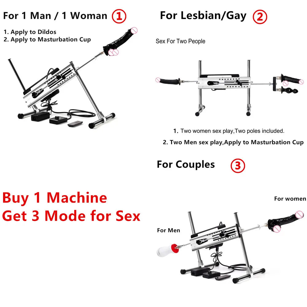 Sex Machine Automatique – Poussée Réglable de 3 à 15 cm! Puissance. Précision. Plaisir sur mesure.