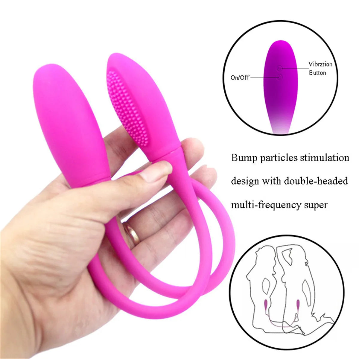 Vibromasseur Double Tête USB – Stimulation Clitoris & Point G | Sextoy Silencieux en Silicone pour Femme & Couple