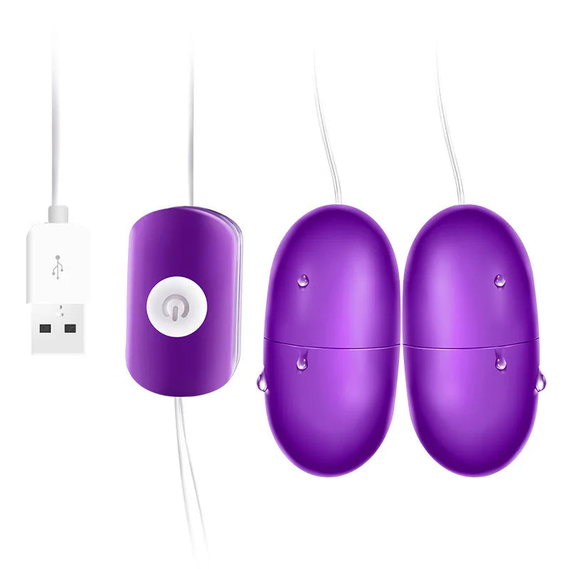 Œufs Vibrants USB Double – Stimulation Clitoridienne & Vaginale – Discret, Efficace et Waterproof