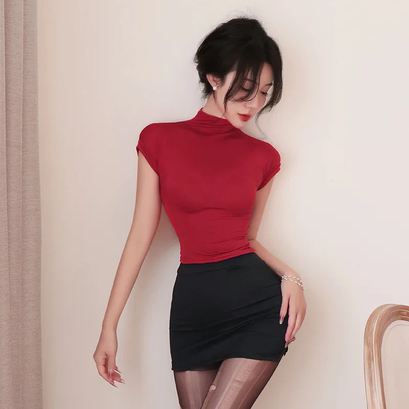 Déguisement Sexy de Secrétaire – Robe Moulante de Bureau | Uniforme Coquin OL pour Jeux de Rôle et Fantasmes Élégants