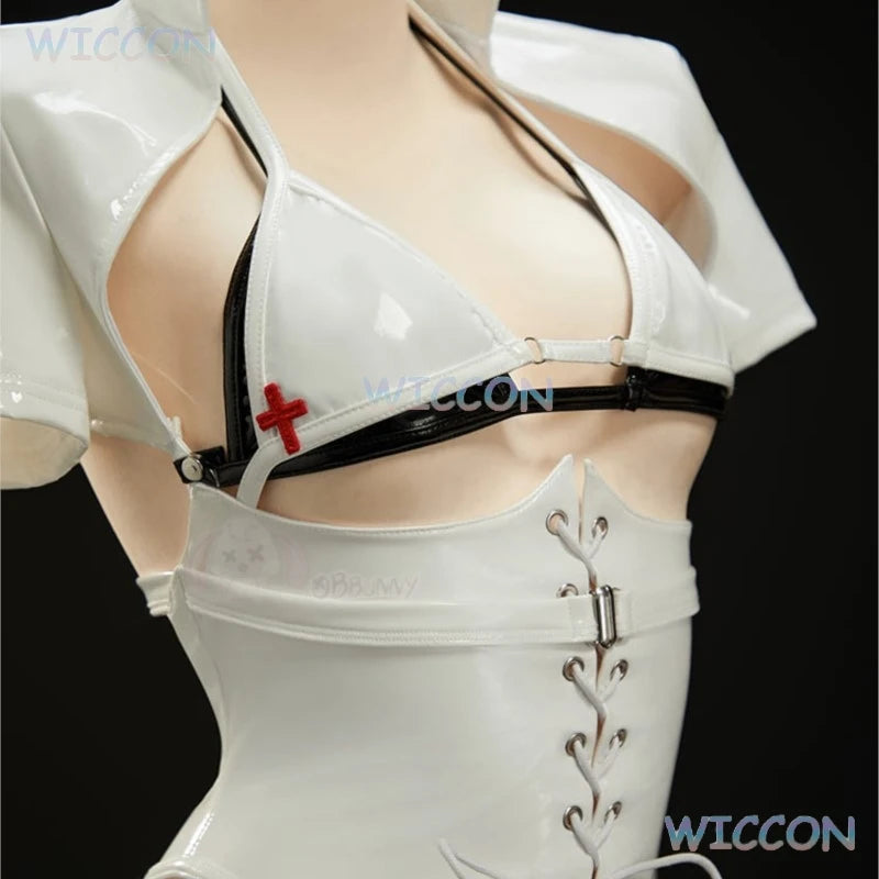 Cosplay Tifa Infirmière – Déguisement Sexy & Fidèle au Jeu – Ensemble Complet avec Perruque