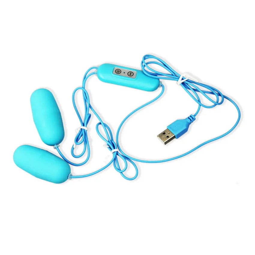 Double Œuf Vibrant USB – Contrôle Manuel – Massage Intime Clitoridien & Interne – Plaisir en Duo