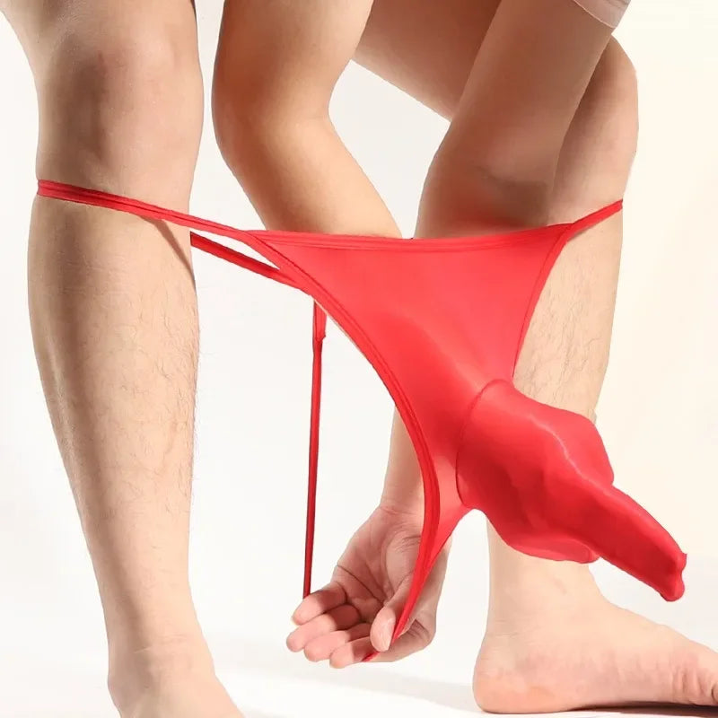 Slip Transparent Brillant pour Homme – Effet Seconde Peau & Maintien Érotique