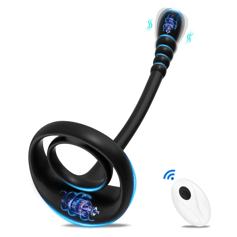 Vibromasseur Connecté avec Anneau Pénien – Stimulation Prostate & Testicules | Contrôle via App Bluetooth, Sextoy pour Homme
