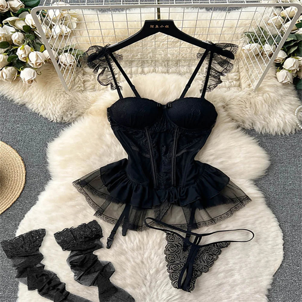 Body Sexy Bunny Girl – Ensemble Clubwear en Similicuir et Dentelle, Cosplay Nocturne Glamour