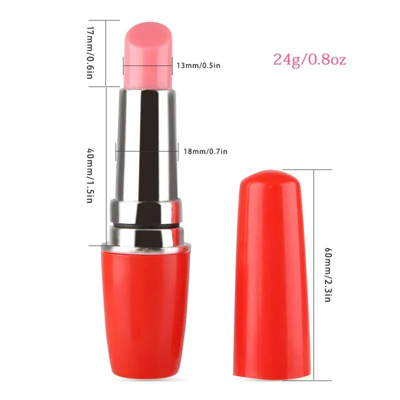 Vibromasseur Discret Forme Rouge à Lèvres – Mini Stimulateur Clitoridien G-Spot Silencieux | Bullet Vibrant Portatif pour Femme
