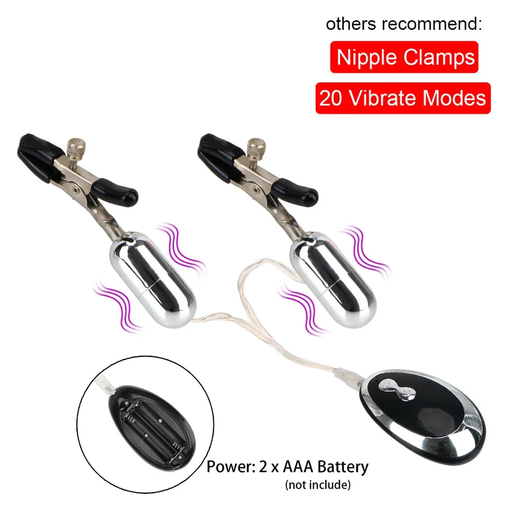 Stimulateur Vibrant à Pinces pour Seins – 10 Vitesses, Silicone Médical, Plaisir Ciblé pour Couples