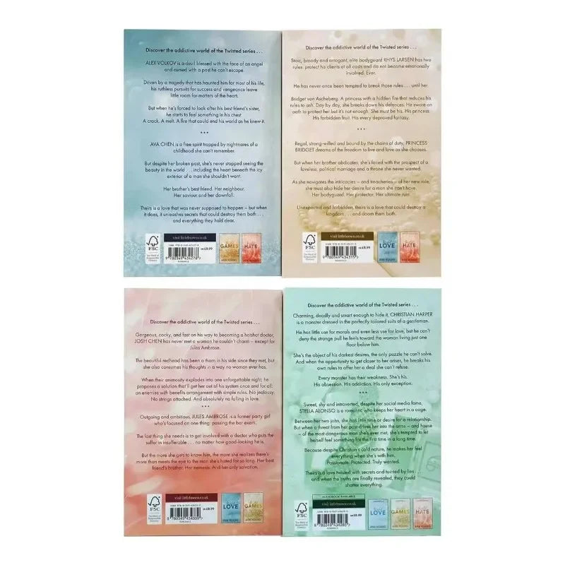 Roman broché (1 livre) – Série Twisted par Ana Huang : Love, Games, Hate ou Lies (en anglais)