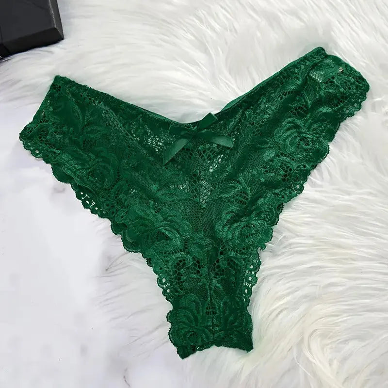 "Émeraude de Nuit" – Ensemble nuisette et culotte en voile léger, col en V, version mini sexy