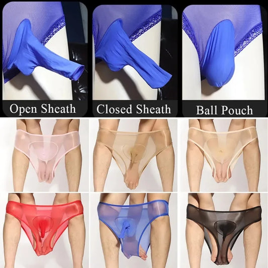 Slip Transparent Brillant pour Homme – Effet Seconde Peau & Maintien Érotique