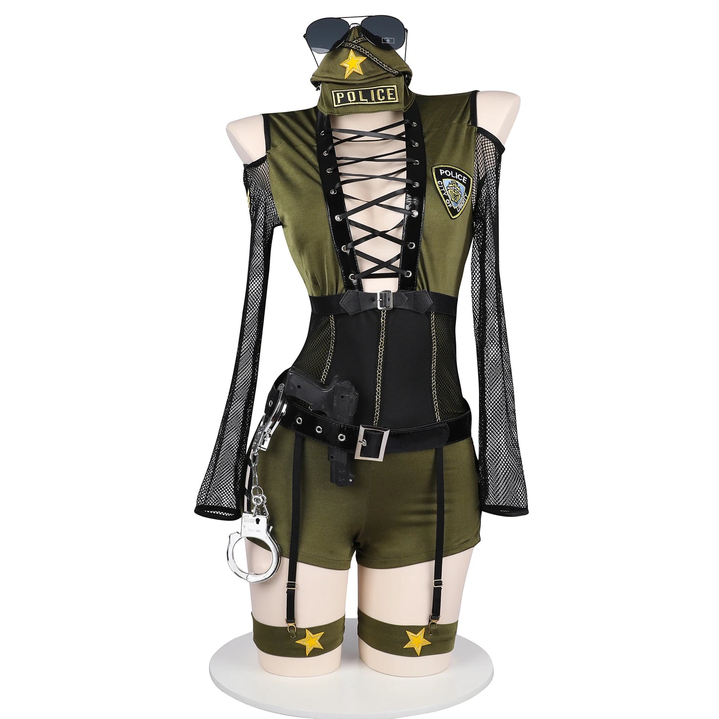 Uniforme Sexy Officier Militaire – Ensemble 7 pièces Rôle play & Lingerie Clubwear