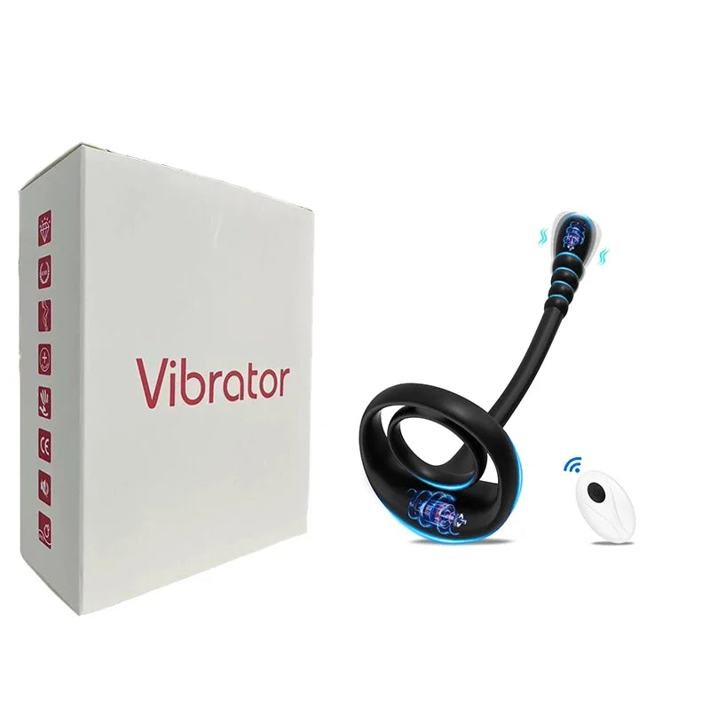 Vibromasseur Connecté avec Anneau Pénien – Stimulation Prostate & Testicules | Contrôle via App Bluetooth, Sextoy pour Homme